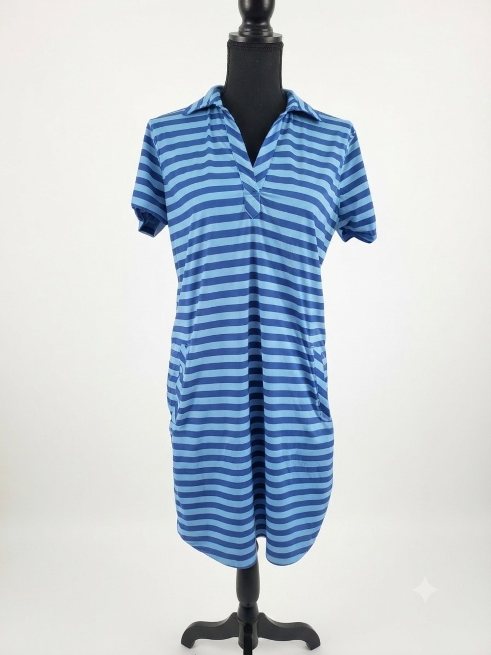 Southern Tide Blue Striped Midi Dress